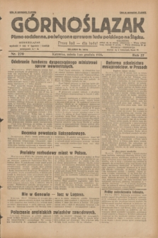 Górnoślązak : pismo codzienne, poświęcone sprawom ludu polskiego na Śląsku.R.27, nr 279 (1 grudnia 1928) + dod.