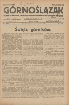 Górnoślązak : pismo codzienne, poświęcone sprawom ludu polskiego na Śląsku.R.27, nr 283 (6 grudnia 1928) + dod.