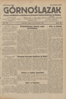 Górnoślązak : pismo codzienne, poświęcone sprawom ludu polskiego na Śląsku.R.28, nr 79 (5 kwietnia 1929) + dod.