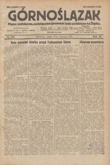 Górnoślązak : pismo codzienne, poświęcone sprawom ludu polskiego na Śląsku.R.28, nr 147 (28 czerwca 1929) + dod.