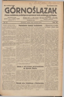 Górnoślązak : pismo codzienne, poświęcone sprawom ludu polskiego na Śląsku.R.29, nr 14 (18 stycznia 1930) + dod.