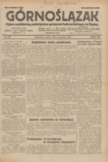 Górnoślązak : pismo codzienne, poświęcone sprawom ludu polskiego na Śląsku.R.29, nr 17 (22 stycznia 1930) + dod.