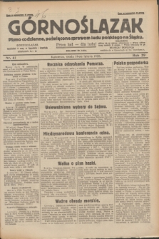 Górnoślązak : pismo codzienne, poświęcone sprawom ludu polskiego na Śląsku.R.29, nr 41 (19 lutego 1930) + dod.