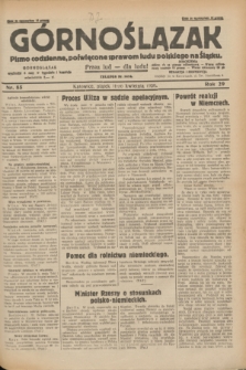 Górnoślązak : pismo codzienne, poświęcone sprawom ludu polskiego na Śląsku.R.29, nr 85 (11 kwietnia 1930) + dod.