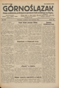 Górnoślązak : pismo codzienne, poświęcone sprawom ludu polskiego na Śląsku.R.29, nr 87 (13 kwietnia 1930) + dod.