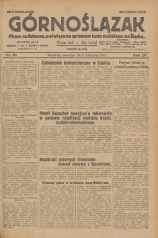 Górnoślązak : pismo codzienne, poświęcone sprawom ludu polskiego na Śląsku.R.29, nr 95 (24 kwietnia 1930) + dod.