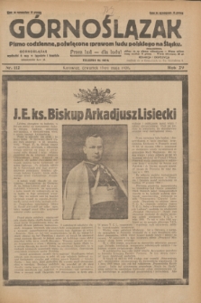 Górnoślązak : pismo codzienne, poświęcone sprawom ludu polskiego na Śląsku.R.29, nr 112 (15 maja 1930) + dod.