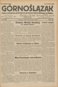 Górnoślązak : pismo codzienne, poświęcone sprawom ludu polskiego na Śląsku.R.29, nr 209 (10 września 1930) + dod.