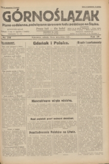 Górnoślązak : pismo codzienne, poświęcone sprawom ludu polskiego na Śląsku.R.29, nr 218 (20 września 1930) + dod.