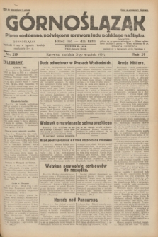 Górnoślązak : pismo codzienne, poświęcone sprawom ludu polskiego na Śląsku.R.29, nr 219 (21 września 1930)