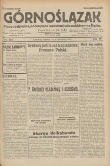 Górnoślązak : pismo codzienne, poświęcone sprawom ludu polskiego na Śląsku.R.29, nr 226 (30 września 1930)