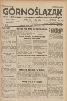 Górnoślązak : pismo codzienne, poświęcone sprawom ludu polskiego na Śląsku.R.29, nr 241 (17 października 1930) + dod.