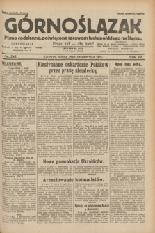 Górnoślązak : pismo codzienne, poświęcone sprawom ludu polskiego na Śląsku.R.29, nr 242 (18 października 1930) + dod.