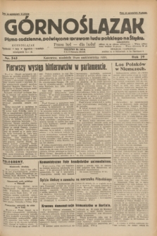 Górnoślązak : pismo codzienne, poświęcone sprawom ludu polskiego na Śląsku.R.29, nr 243 (19 października 1930)