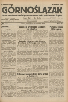 Górnoślązak : pismo codzienne, poświęcone sprawom ludu polskiego na Śląsku.R.29, nr 245 (22 października 1930)