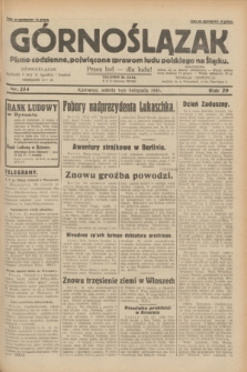 Górnoślązak : pismo codzienne, poświęcone sprawom ludu polskiego na Śląsku.R.29, nr 254 (1 listopada 1930)