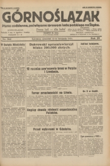 Górnoślązak : pismo codzienne, poświęcone sprawom ludu polskiego na Śląsku.R.29, nr 263 (13 listopada 1930)