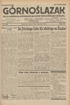 Górnoślązak : pismo codzienne, poświęcone sprawom ludu polskiego na Śląsku.R.29, nr 271 (22 listopada 1930)