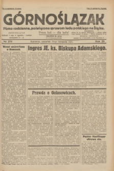 Górnoślązak : pismo codzienne, poświęcone sprawom ludu polskiego na Śląsku.R.29, nr 275 (27 listopada 1930) + dod.