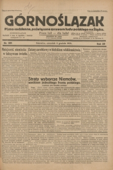 Górnoślązak : pismo codzienne, poświęcone sprawom ludu polskiego na Śląsku.R.29, nr 281 (4 grudnia 1930) + dod.