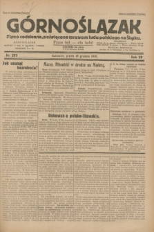 Górnoślązak : pismo codzienne, poświęcone sprawom ludu polskiego na Śląsku.R.29, nr 293 (19 grudnia 1930)