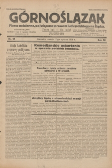 Górnoślązak : pismo codzienne, poświęcone sprawom ludu polskiego na Śląsku.R.30, nr 13 (17 stycznia 1931)