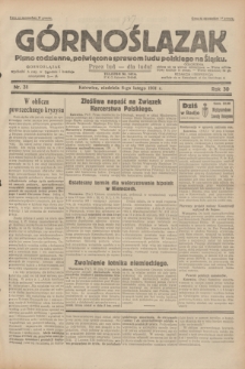 Górnoślązak : pismo codzienne, poświęcone sprawom ludu polskiego na Śląsku.R.30, nr 31 (8 lutego 1931)