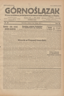 Górnoślązak : pismo codzienne, poświęcone sprawom ludu polskiego na Śląsku.R.30, nr 42 (21 lutego 1931)