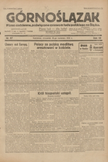 Górnoślązak : pismo codzienne, poświęcone sprawom ludu polskiego na Śląsku.R.30, nr 87 (16 kwietnia 1931)