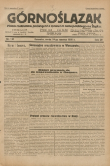 Górnoślązak : pismo codzienne, poświęcone sprawom ludu polskiego na Śląsku.R.30, nr 131 (10 czerwca 1931)