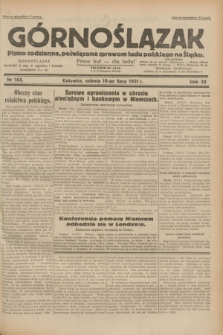 Górnoślązak : pismo codzienne, poświęcone sprawom ludu polskiego na Śląsku.R.30, nr 163 (18 lipca 1931)