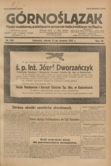 Górnoślązak : pismo codzienne, poświęcone sprawom ludu polskiego na Śląsku.R.30, nr 194 (25 sierpnia 1931)