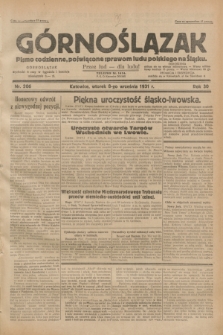 Górnoślązak : pismo codzienne, poświęcone sprawom ludu polskiego na Śląsku.R.30, nr 206 (8 września 1931)