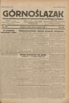 Górnoślązak : pismo codzienne, poświęcone sprawom ludu polskiego na Śląsku.R.30, nr 225 (30 września 1931)