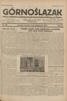 Górnoślązak : pismo codzienne, poświęcone sprawom ludu polskiego na Śląsku.R.30, nr 238 (15 października 1931)