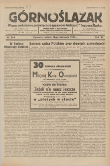 Górnoślązak : pismo codzienne, poświęcone sprawom ludu polskiego na Śląsku.R.30, nr 264 (14 listopada 1931)