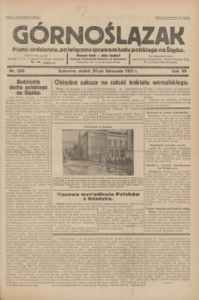 Górnoślązak : pismo codzienne, poświęcone sprawom ludu polskiego na Śląsku.R.30, nr 269 (20 listopada 1931)