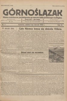 Górnoślązak : pismo codzienne, poświęcone sprawom ludu polskiego na Śląsku.R.31, nr 7 (9 stycznia 1932)