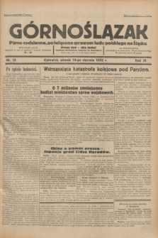 Górnoślązak : pismo codzienne, poświęcone sprawom ludu polskiego na Śląsku.R.31, nr 15 (19 stycznia 1932)
