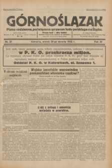 Górnoślązak : pismo codzienne, poświęcone sprawom ludu polskiego na Śląsku.R.31, nr 21 (26 stycznia 1932)