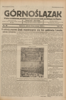Górnoślązak : pismo codzienne, poświęcone sprawom ludu polskiego na Śląsku.R.31, nr 38 (16 lutego 1932)