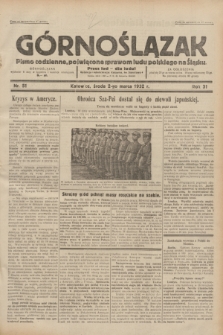Górnoślązak : pismo codzienne, poświęcone sprawom ludu polskiego na Śląsku.R.31, nr 51 (2 marca 1932)