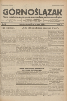 Górnoślązak : pismo codzienne, poświęcone sprawom ludu polskiego na Śląsku.R.31, nr 98 (27 kwietnia 1932)