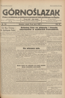Górnoślązak : pismo codzienne, poświęcone sprawom ludu polskiego na Śląsku.R.31, nr 110 (13 maja 1932)