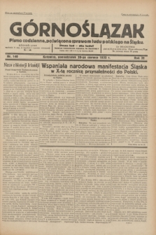 Górnoślązak : pismo codzienne, poświęcone sprawom ludu polskiego na Śląsku.R.31, nr 140 (20 czerwca 1932)
