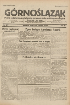 Górnoślązak : pismo codzienne, poświęcone sprawom ludu polskiego na Śląsku.R.31, nr 177 (3 sierpnia 1932)
