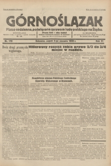 Górnoślązak : pismo codzienne, poświęcone sprawom ludu polskiego na Śląsku.R.31, nr 179 (5 sierpnia 1932)
