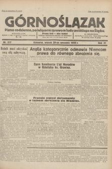 Górnoślązak : pismo codzienne, poświęcone sprawom ludu polskiego na Śląsku.R.31, nr 217 (20 września 1932)