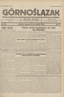 Górnoślązak : pismo codzienne, poświęcone sprawom ludu polskiego na Śląsku.R.31, nr 219 (22 września 1932)