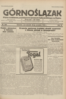 Górnoślązak : pismo codzienne, poświęcone sprawom ludu polskiego na Śląsku.R.31, nr 222 (26 września 1932)